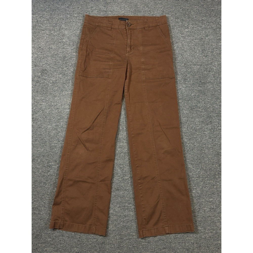 Sanctuary Women's Rust Wide Leg Pants Size 27 High Rise Stretch Twill Boho